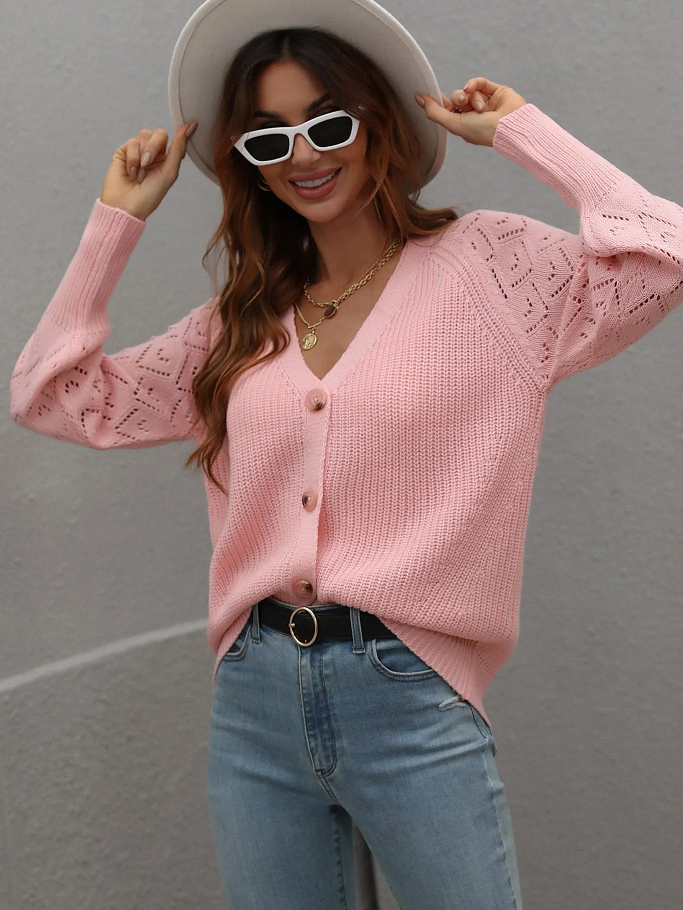 Shantall Knit Cardigan - Pink