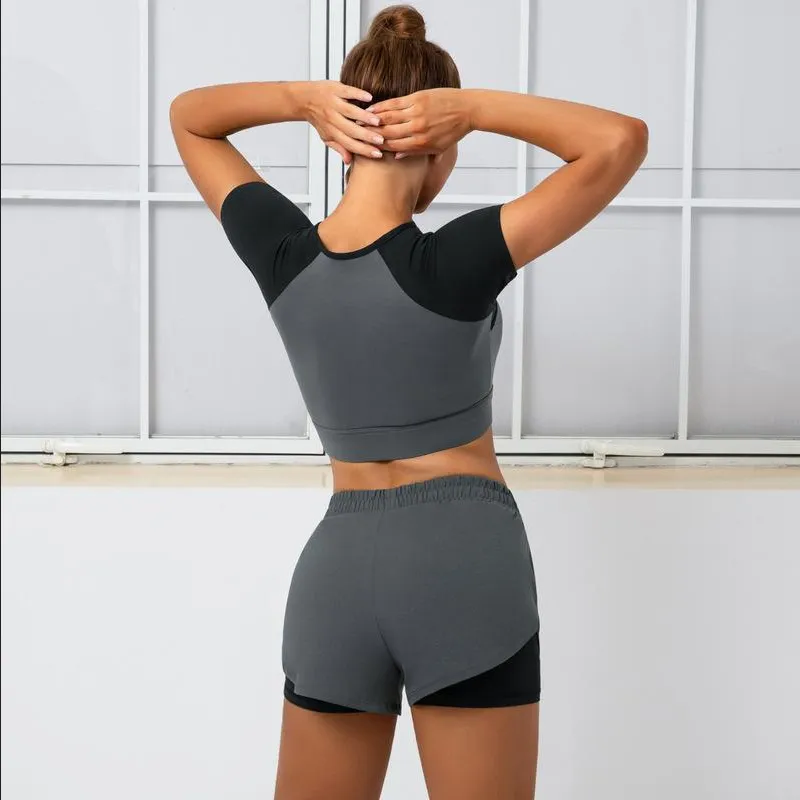 Short Sleeve Layered Workout Top