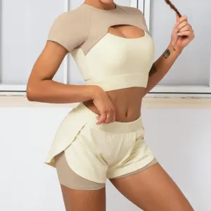 Short Sleeve Layered Workout Top