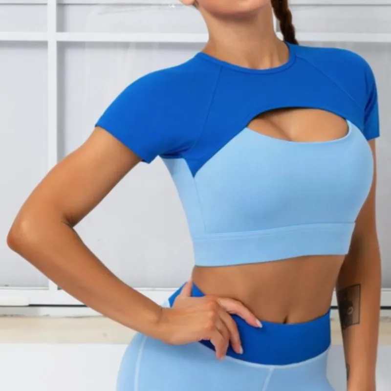 Short Sleeve Layered Workout Top