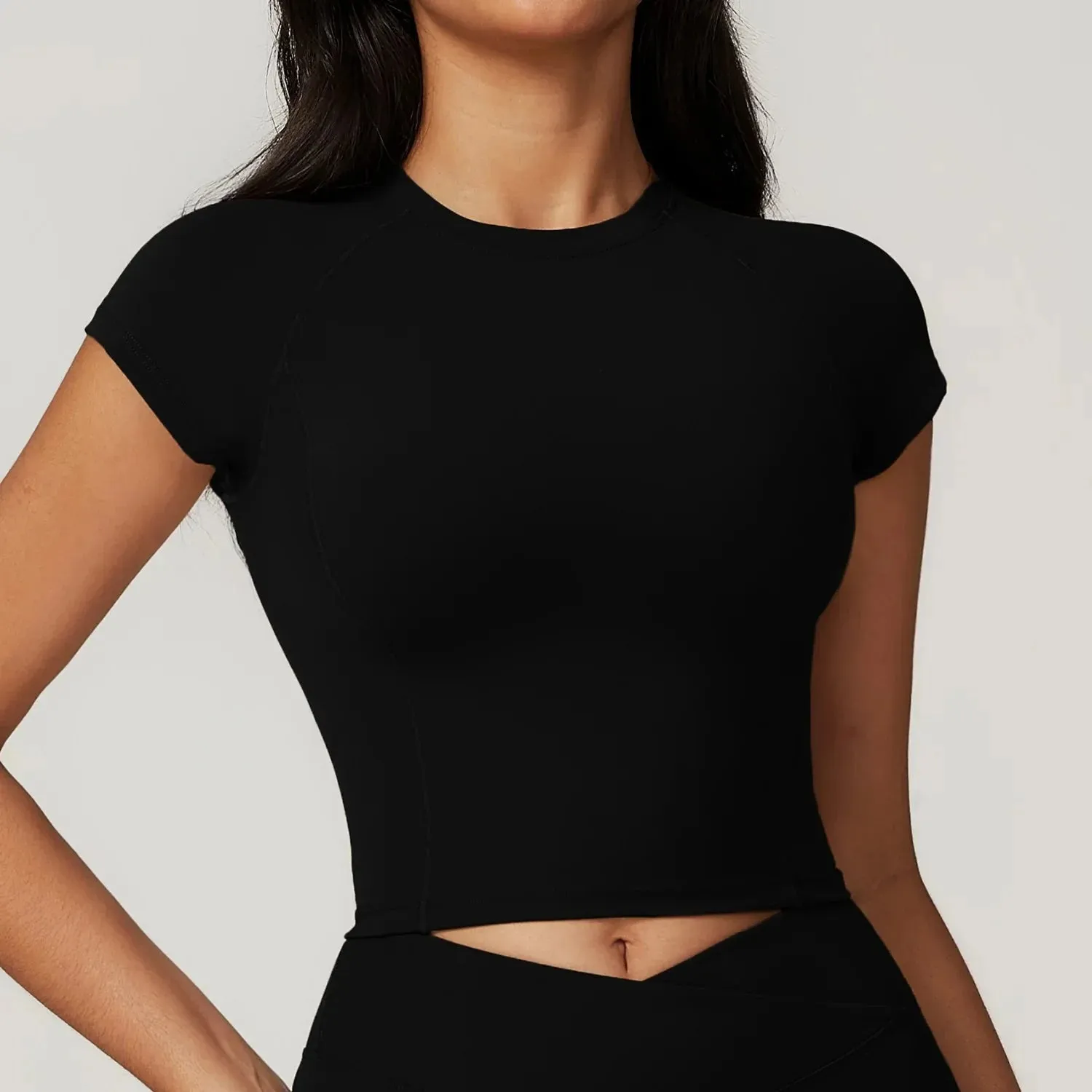 Short Sleeve Yoga Cropped Top