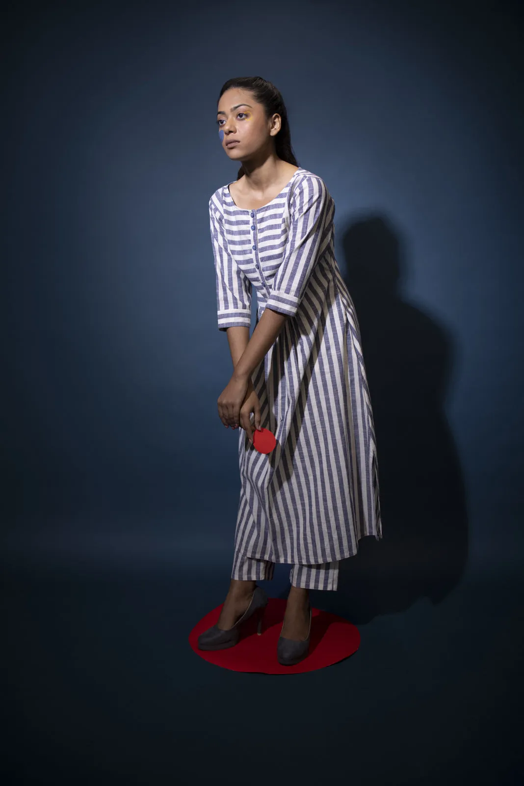 Slate and white striped co-ord set