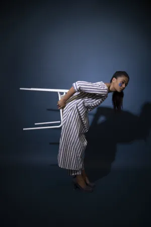 Slate and white striped co-ord set
