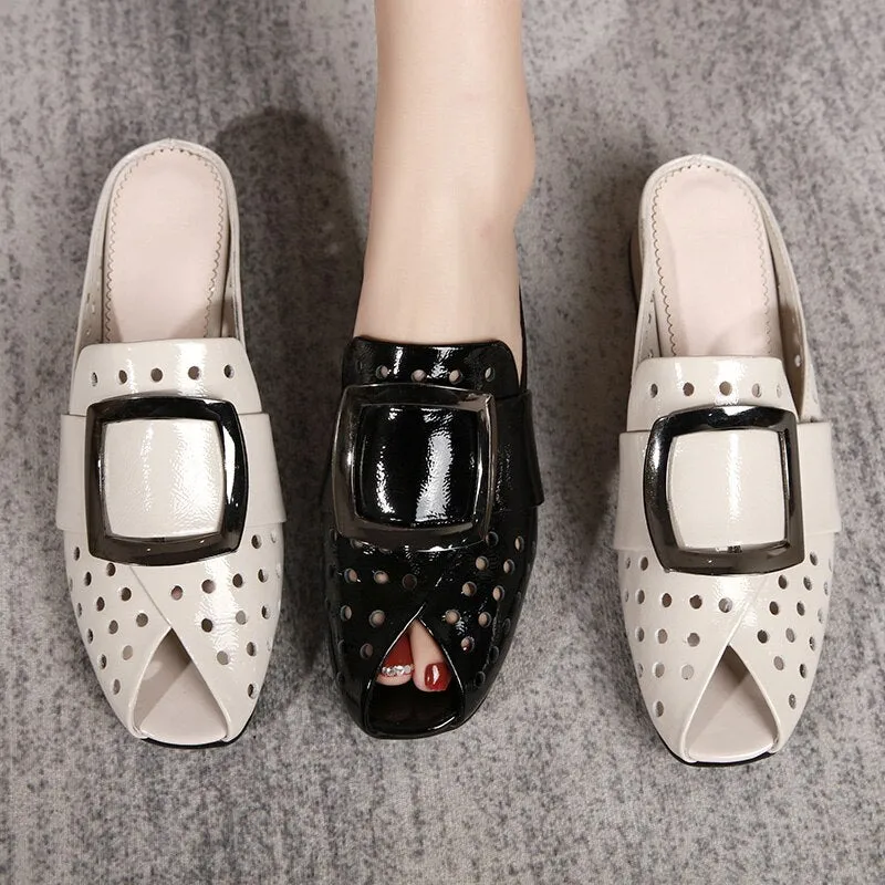 Slippers Shoes Women Low Heels Large Size
