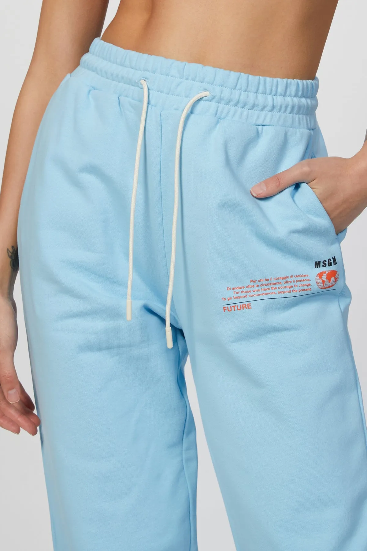 SLOGAN PRINT TRACK PANT