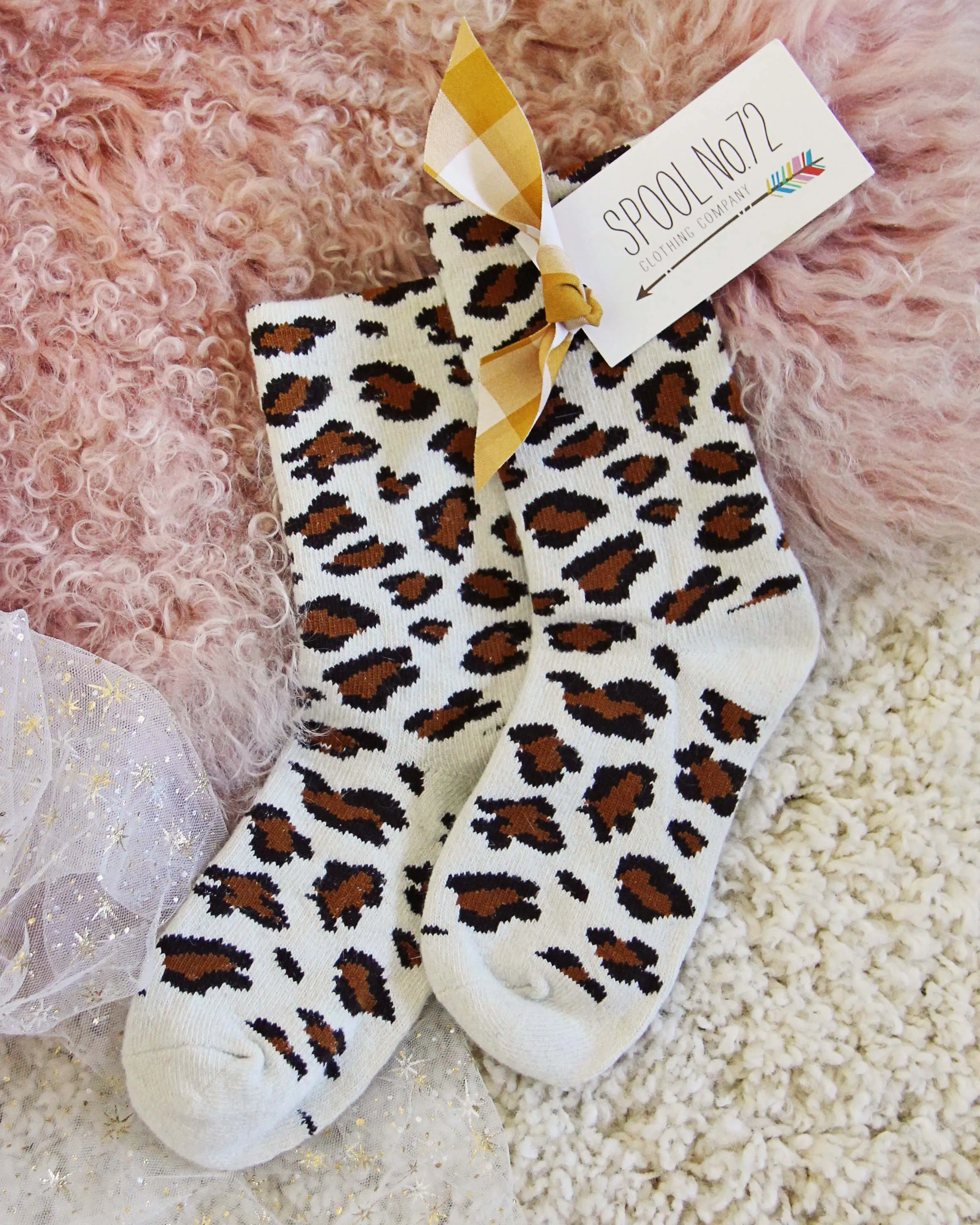 Soft Leopard Socks in Cream