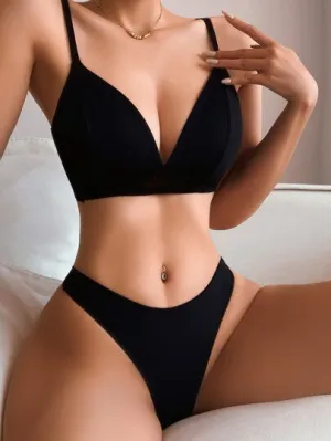 Solid Bra & Panty Lingerie Set – Soft, Comfortable & Classic