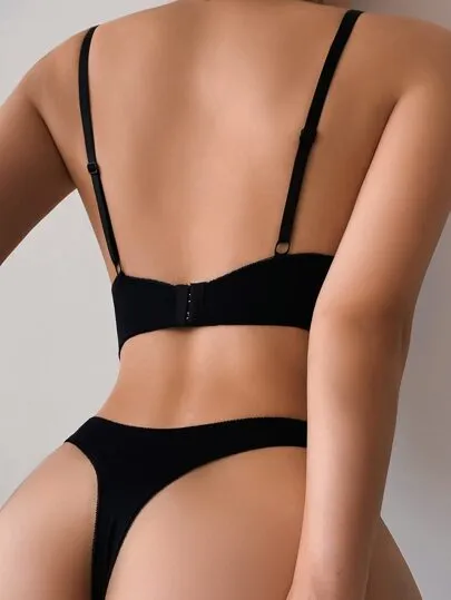 Solid Bra & Panty Lingerie Set – Soft, Comfortable & Classic