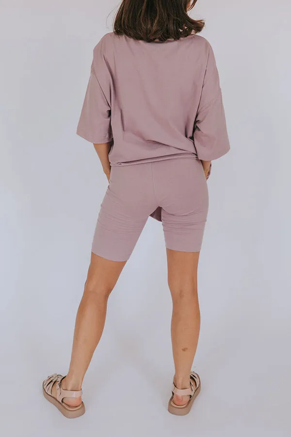 Solid Short Sleeve Short Set