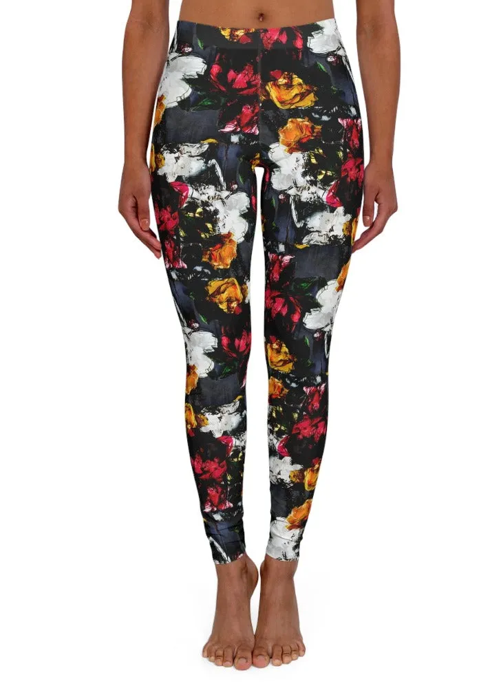 Speckled Floral Spandex Leggings