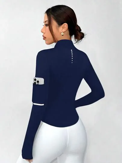 Sport Gameset Workout Jacket – Zip-Up, Stand Collar & Thumb Holes