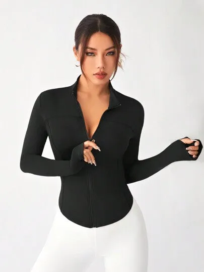 Sport Gameset Workout Jacket – Zip-Up, Stand Collar & Thumb Holes