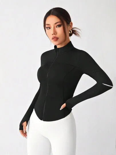 Sport Gameset Workout Jacket – Zip-Up, Stand Collar & Thumb Holes