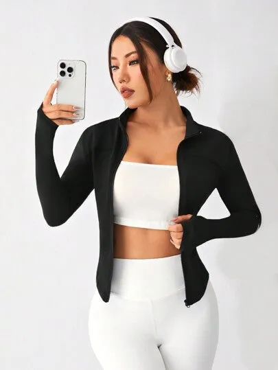 Sport Gameset Workout Jacket – Zip-Up, Stand Collar & Thumb Holes