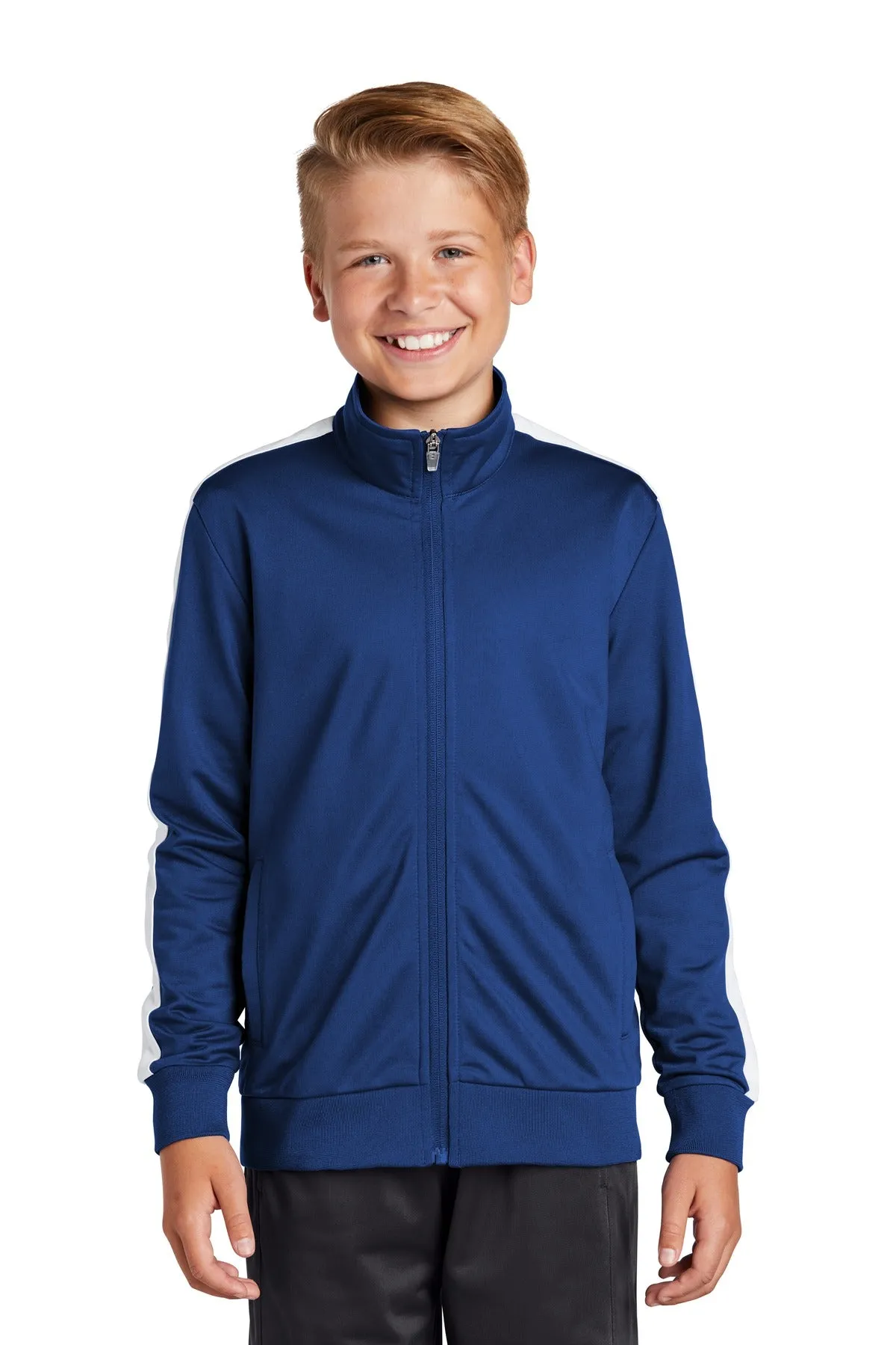 Sport-Tek ¨ Youth Tricot Sleeve Stripe Track Jacket. YST94