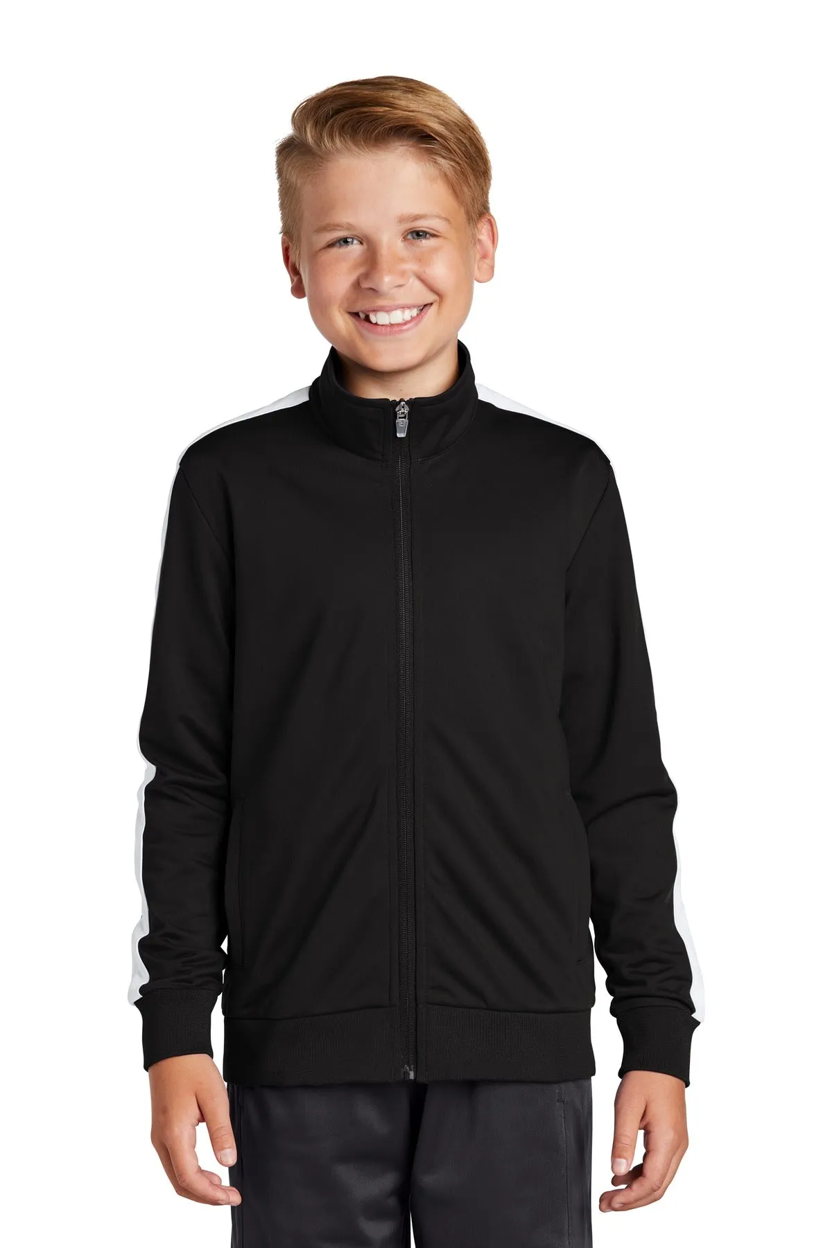 Sport-Tek ¨ Youth Tricot Sleeve Stripe Track Jacket. YST94