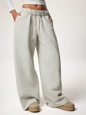Stay Cozy and Stylish with Thick Warm Low-Rise Wide-Leg Sweatpants