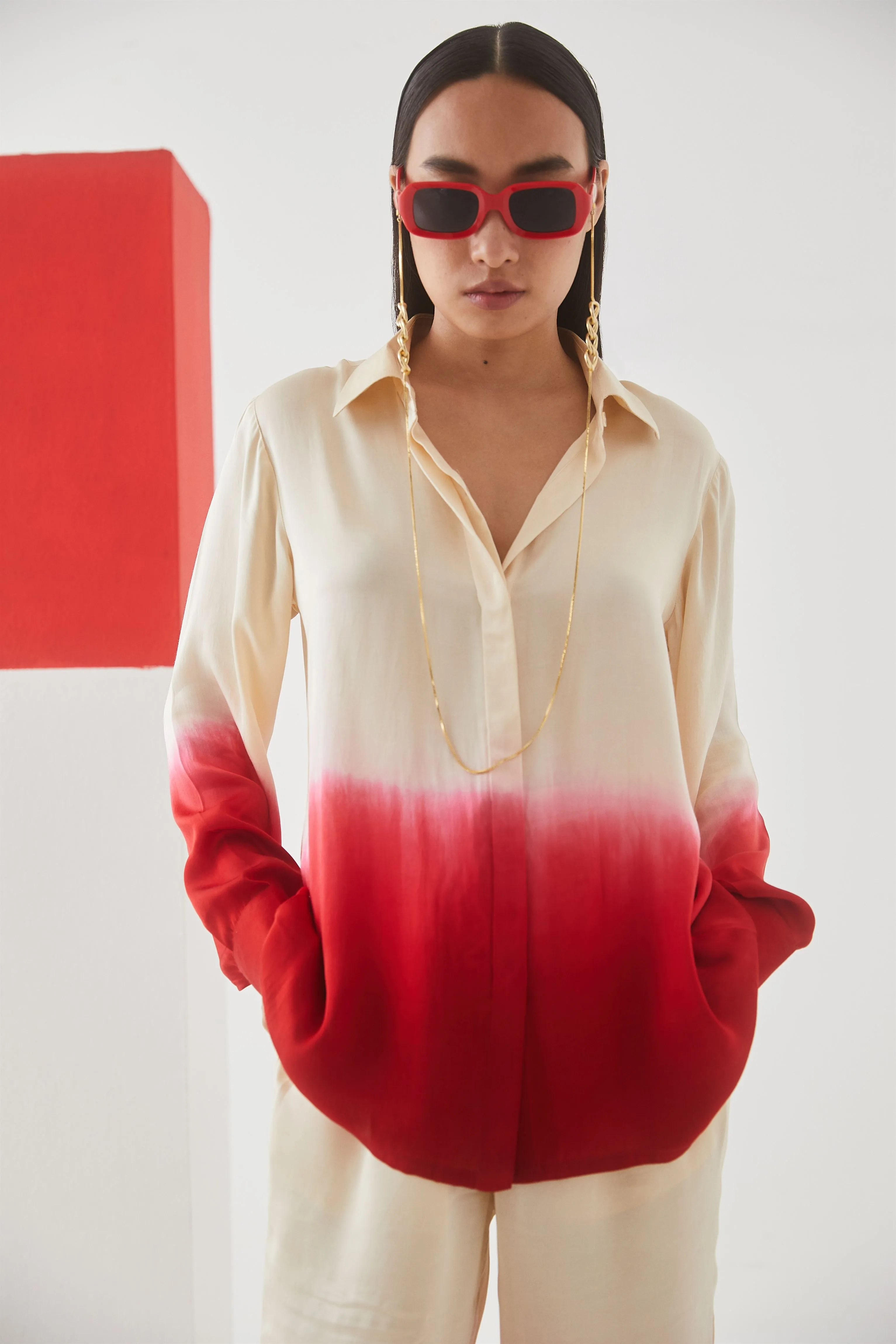 Studio Rigu Yuzhnaya Leheriya Shirt  Trousers   Tie Dye Vegan Silk Arcadia Collection
