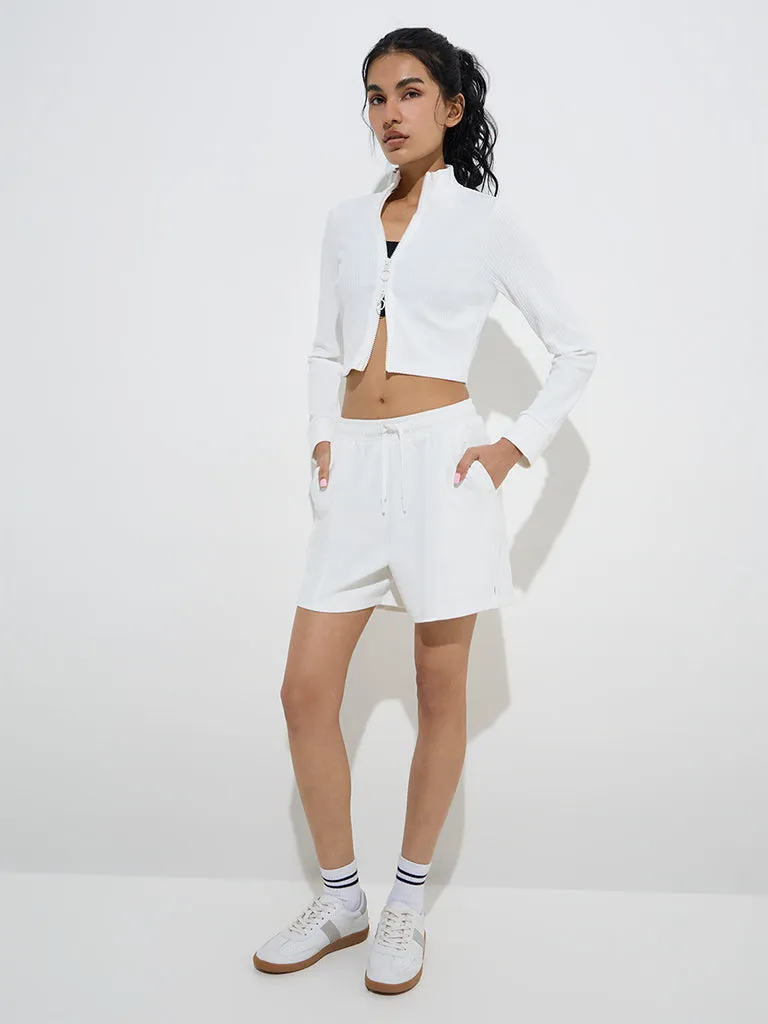 Studiofit White Ribbed Jacket