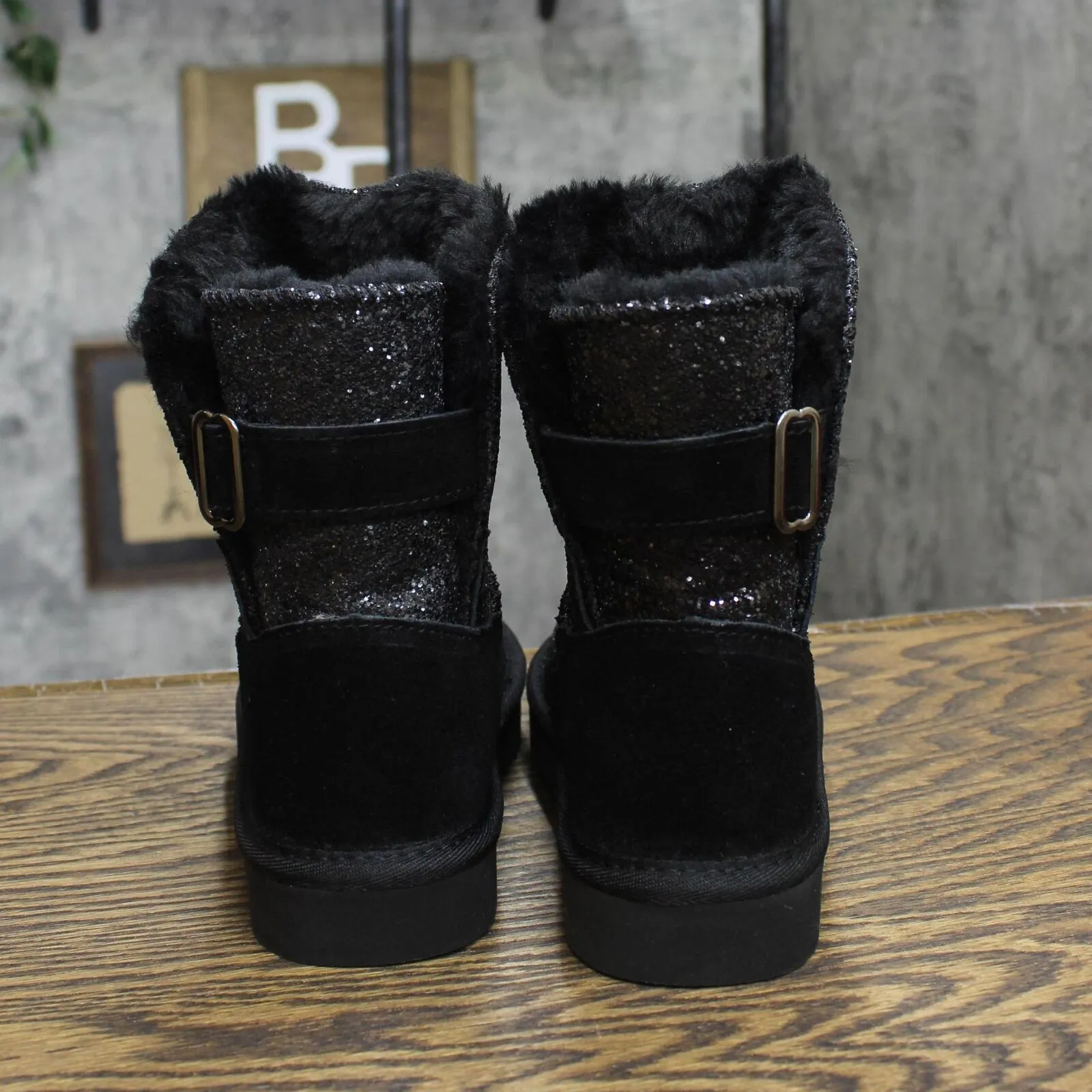 Style & Co. Womens Teenyy Suede Pull On Ankle Boots 10013442100 Black Glitter 5M