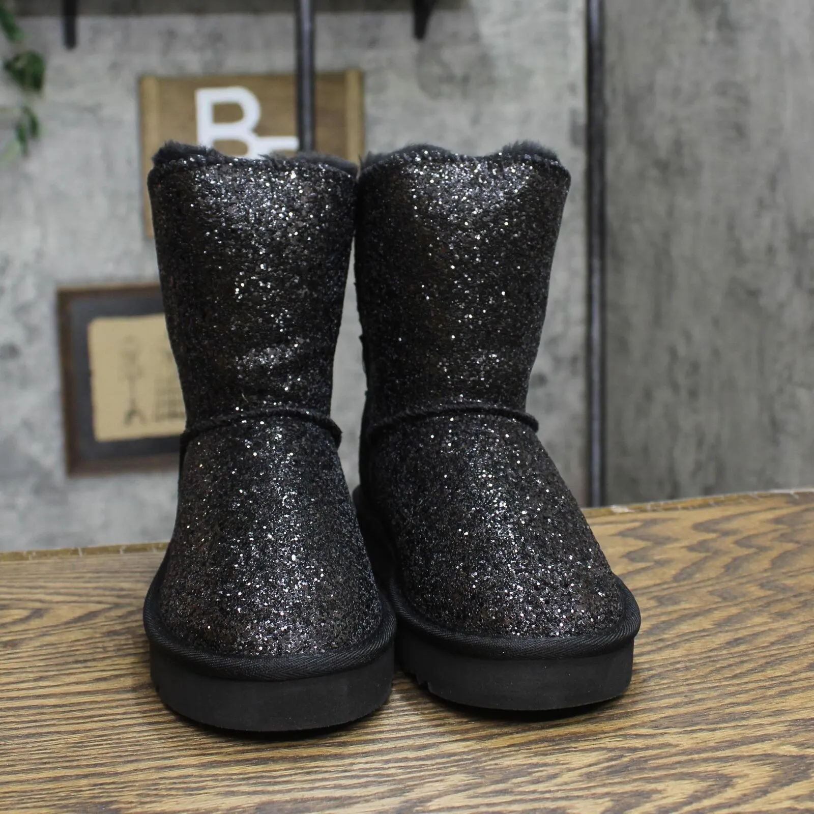 Style & Co. Womens Teenyy Suede Pull On Ankle Boots 10013442100 Black Glitter 5M