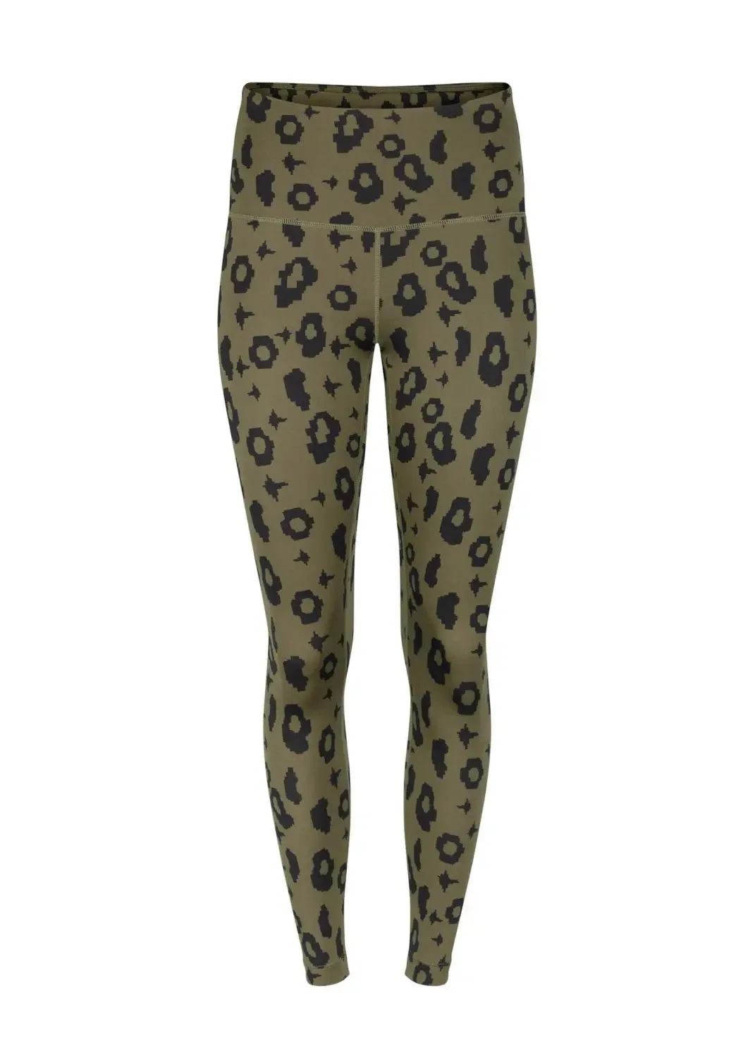 Surf & Yoga Leggings mit Green Leopard Print