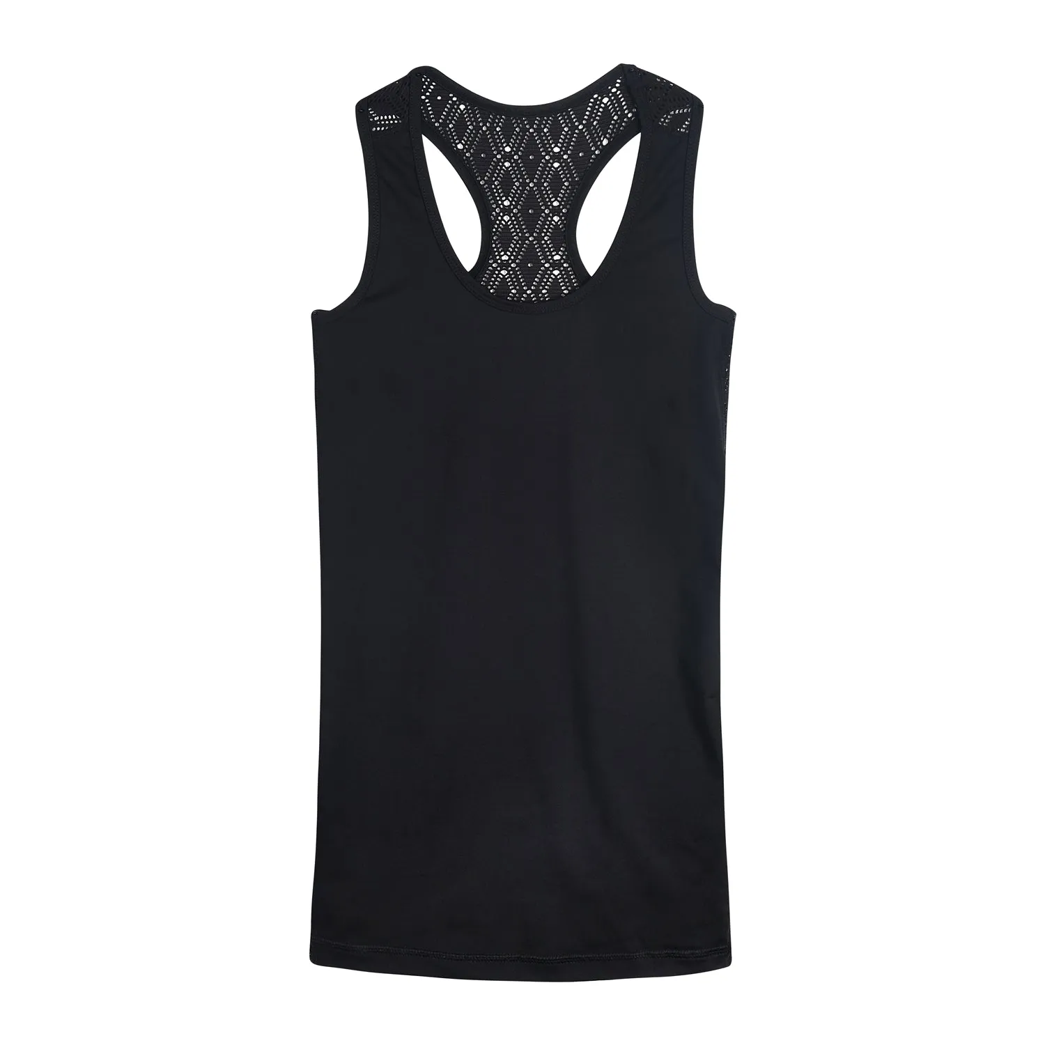 Tank Top " Julia" in solid black and soft lace