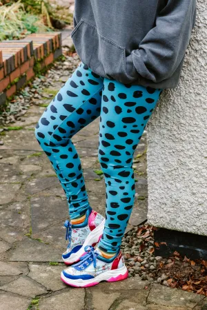 Teal Monochrome Women’s Activewear Leggings Regular Length