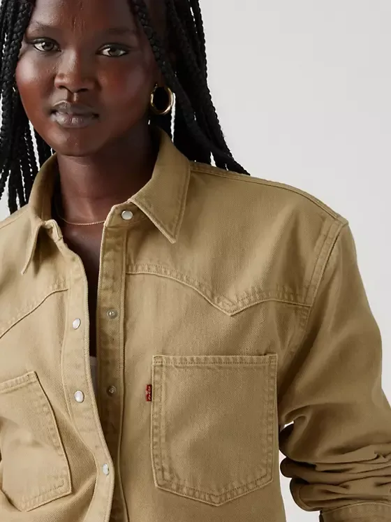 Teodora western shirt - Dusty Travertine Top