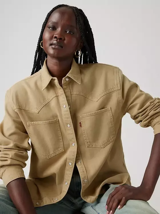 Teodora western shirt - Dusty Travertine Top