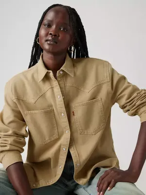 Teodora western shirt - Dusty Travertine Top