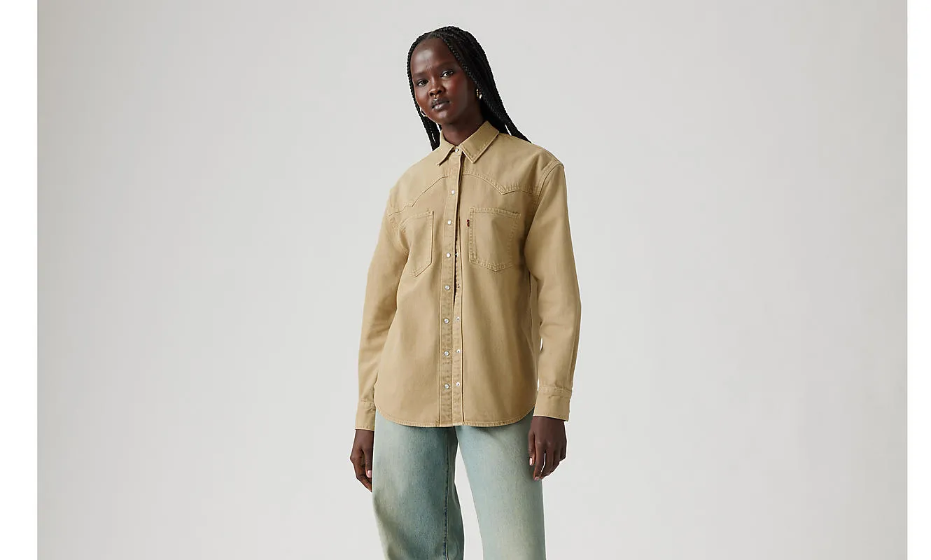 Teodora western shirt - Dusty Travertine Top