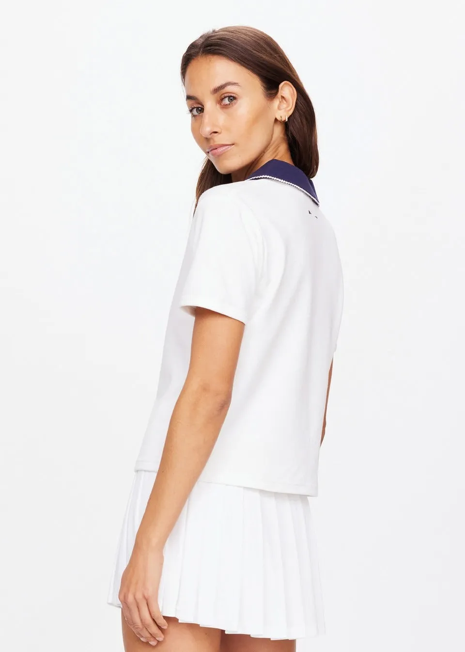 The Upside Jacobs V-Neck Collared Polo in White