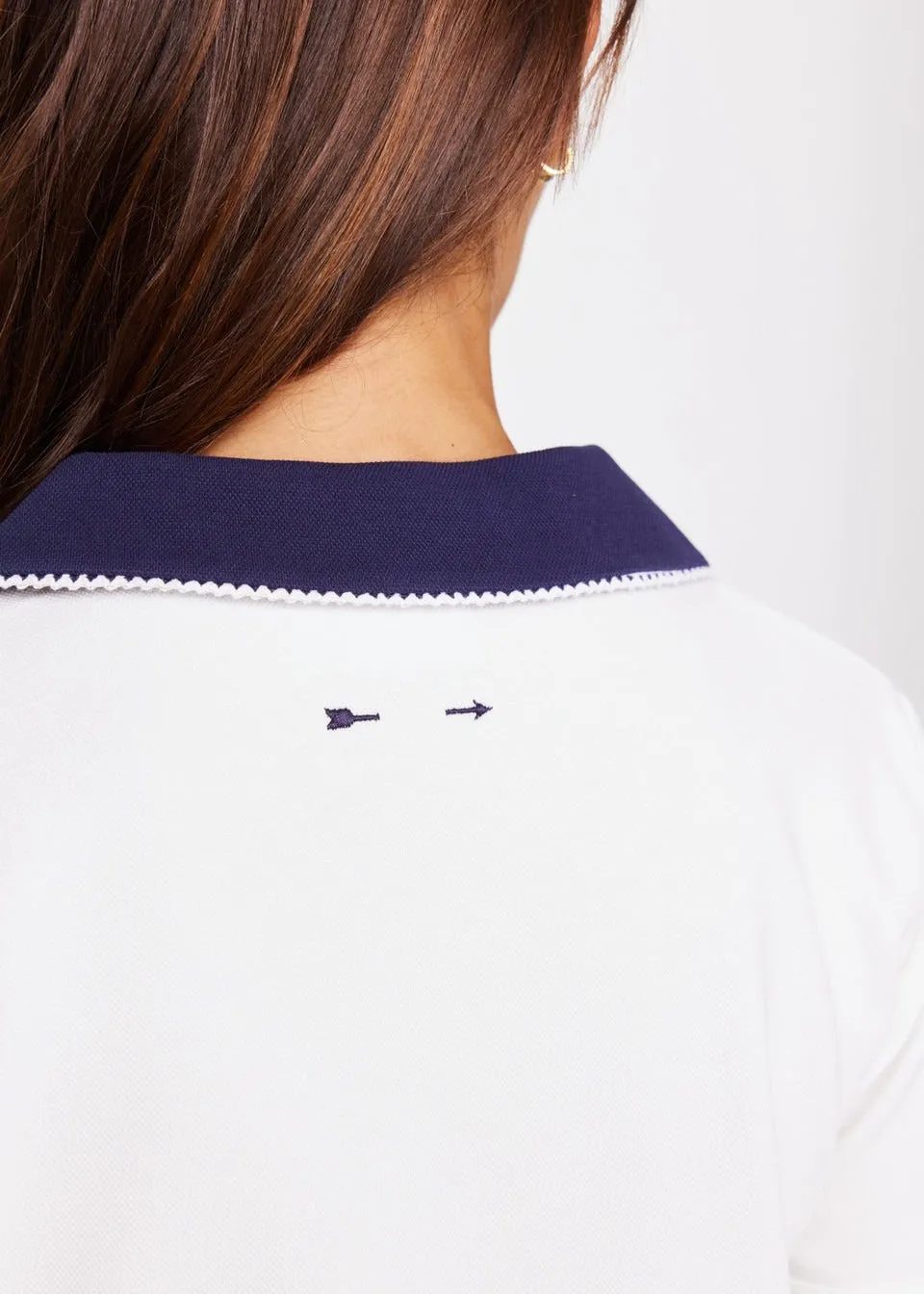 The Upside Jacobs V-Neck Collared Polo in White