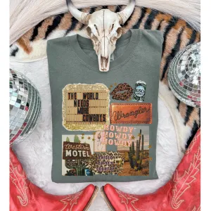 The World Needs More Cowboys Comfort Colors Tee