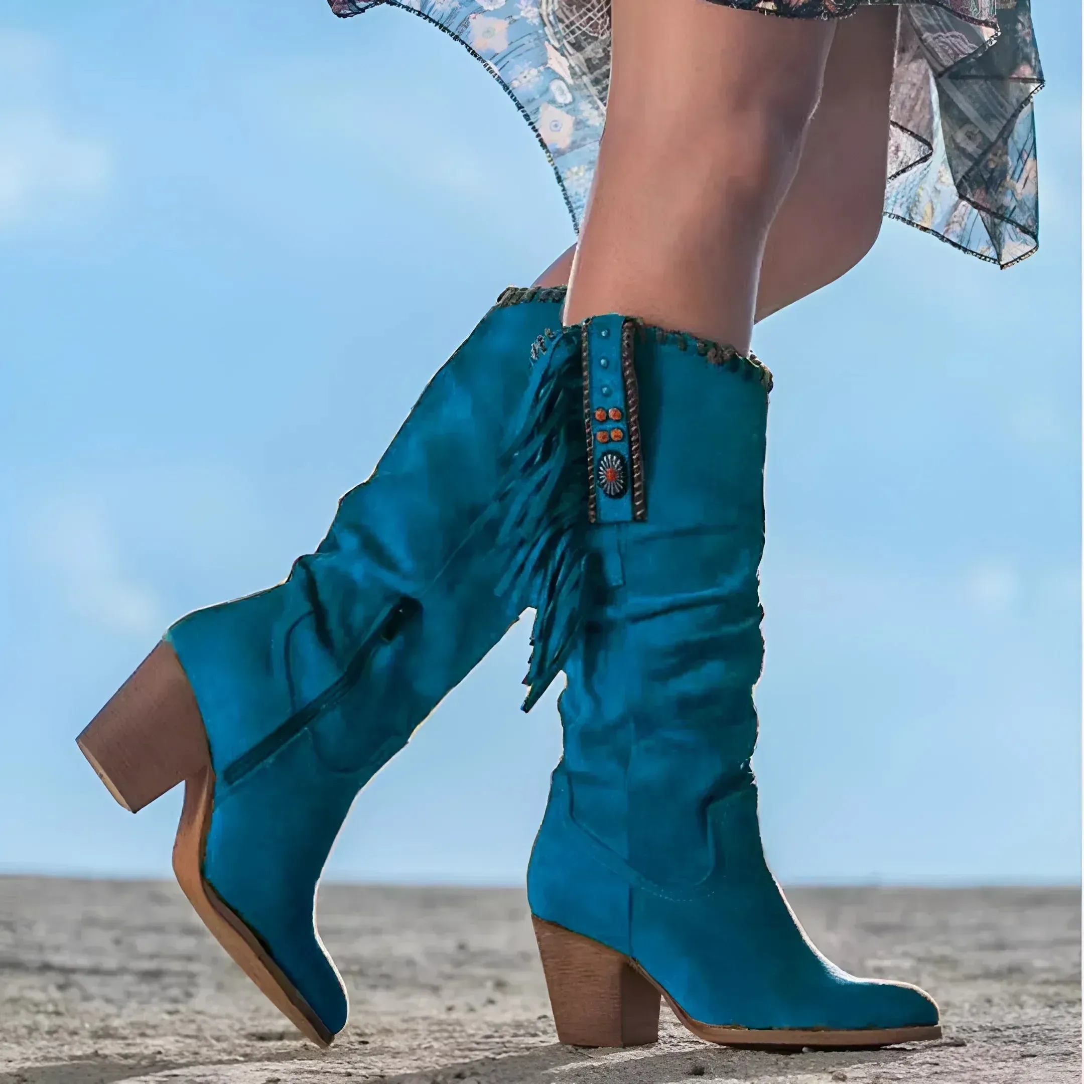 Thea™ | Western-inspired Fringed Boots