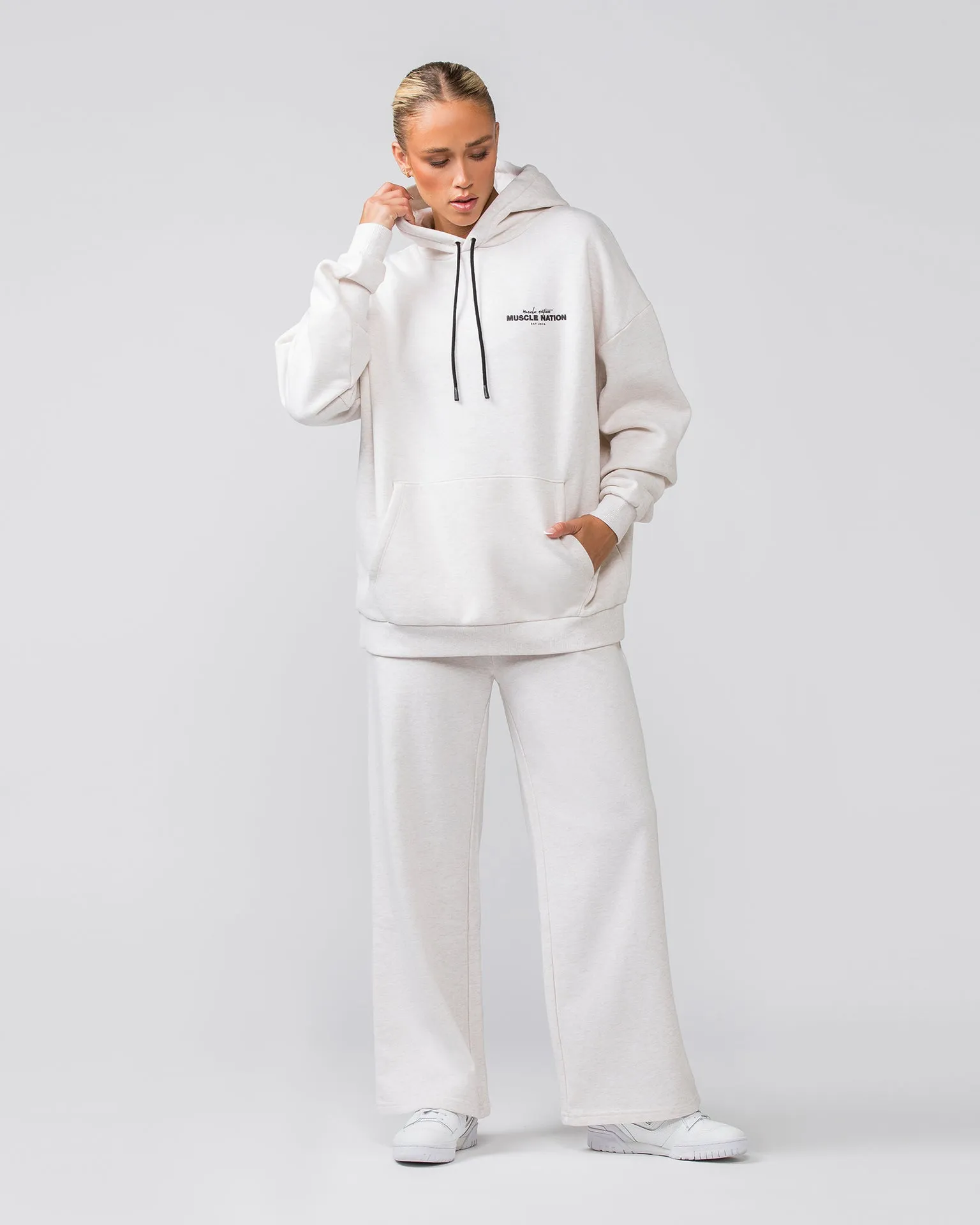 Timeless Wide Leg Trackies - Dew Marl