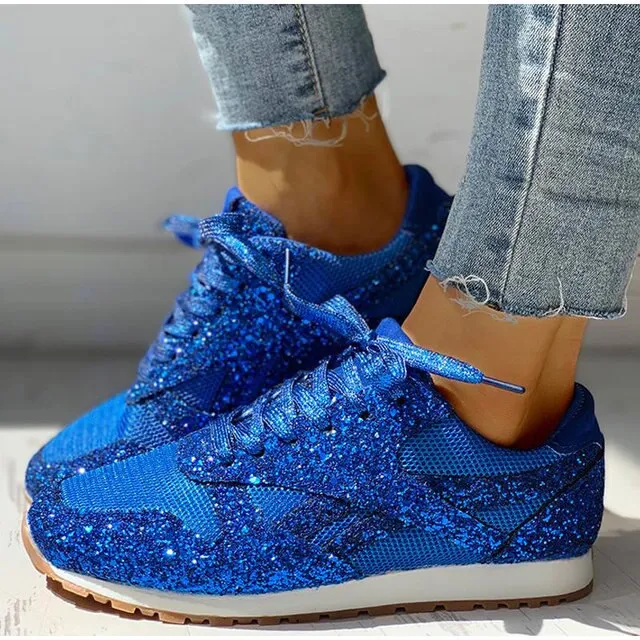 Trendy Damen Glitter Sneakers - Miranda