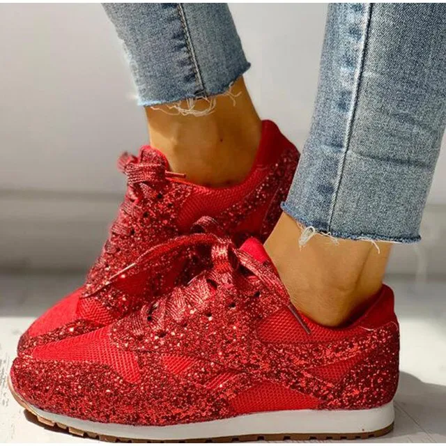 Trendy Damen Glitter Sneakers - Miranda