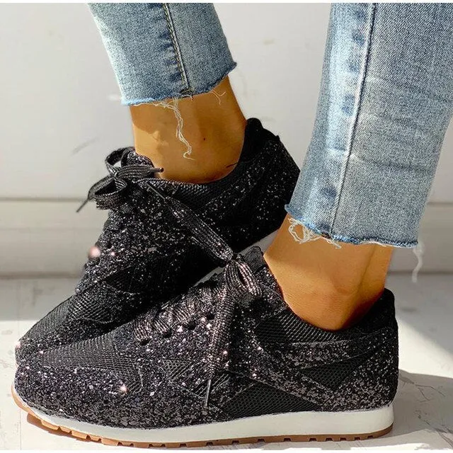 Trendy Damen Glitter Sneakers - Miranda