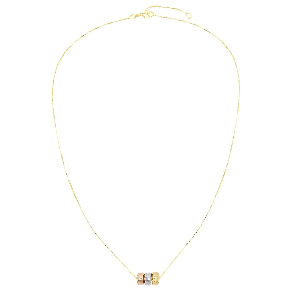 Trio Ring Necklace 14K