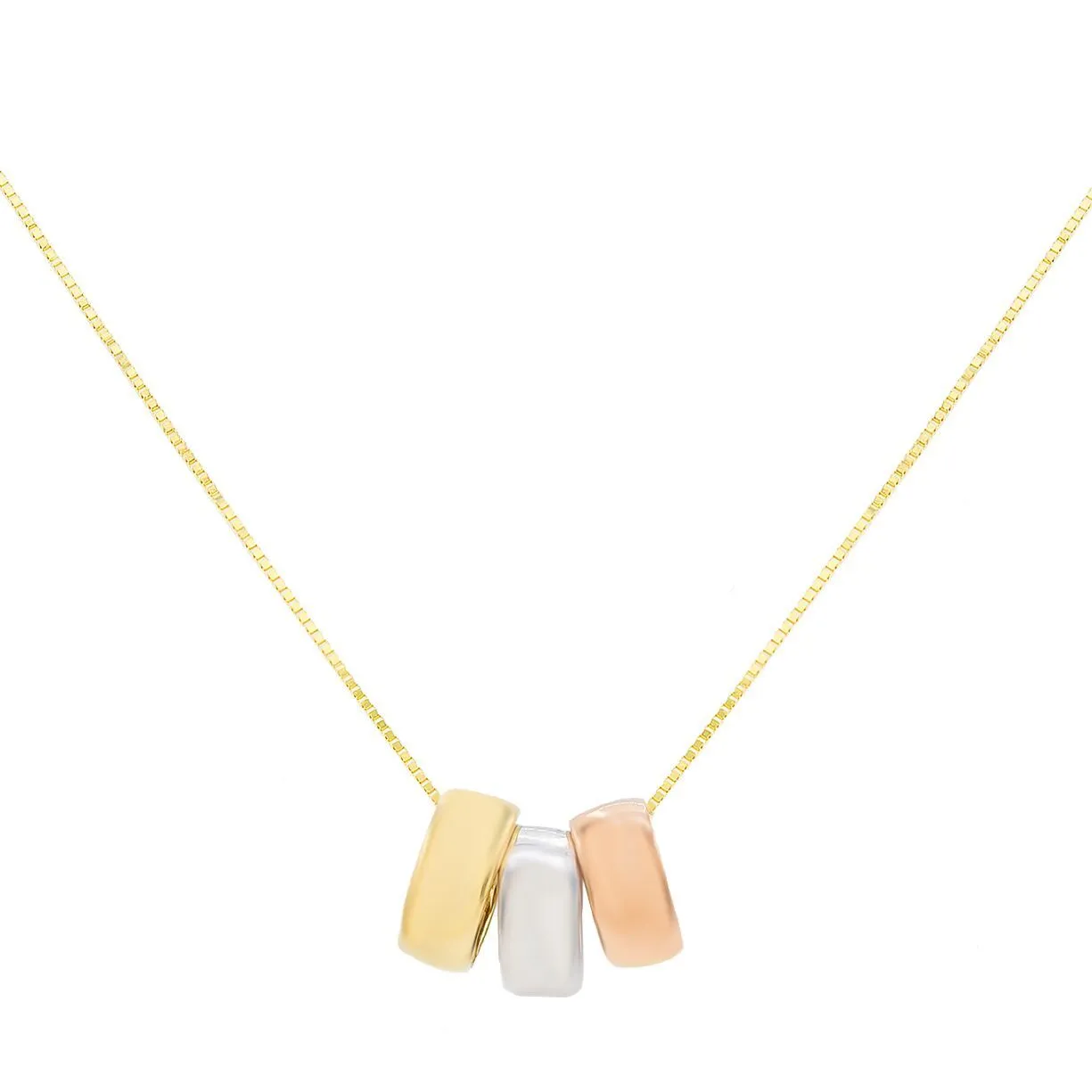 Trio Ring Necklace 14K