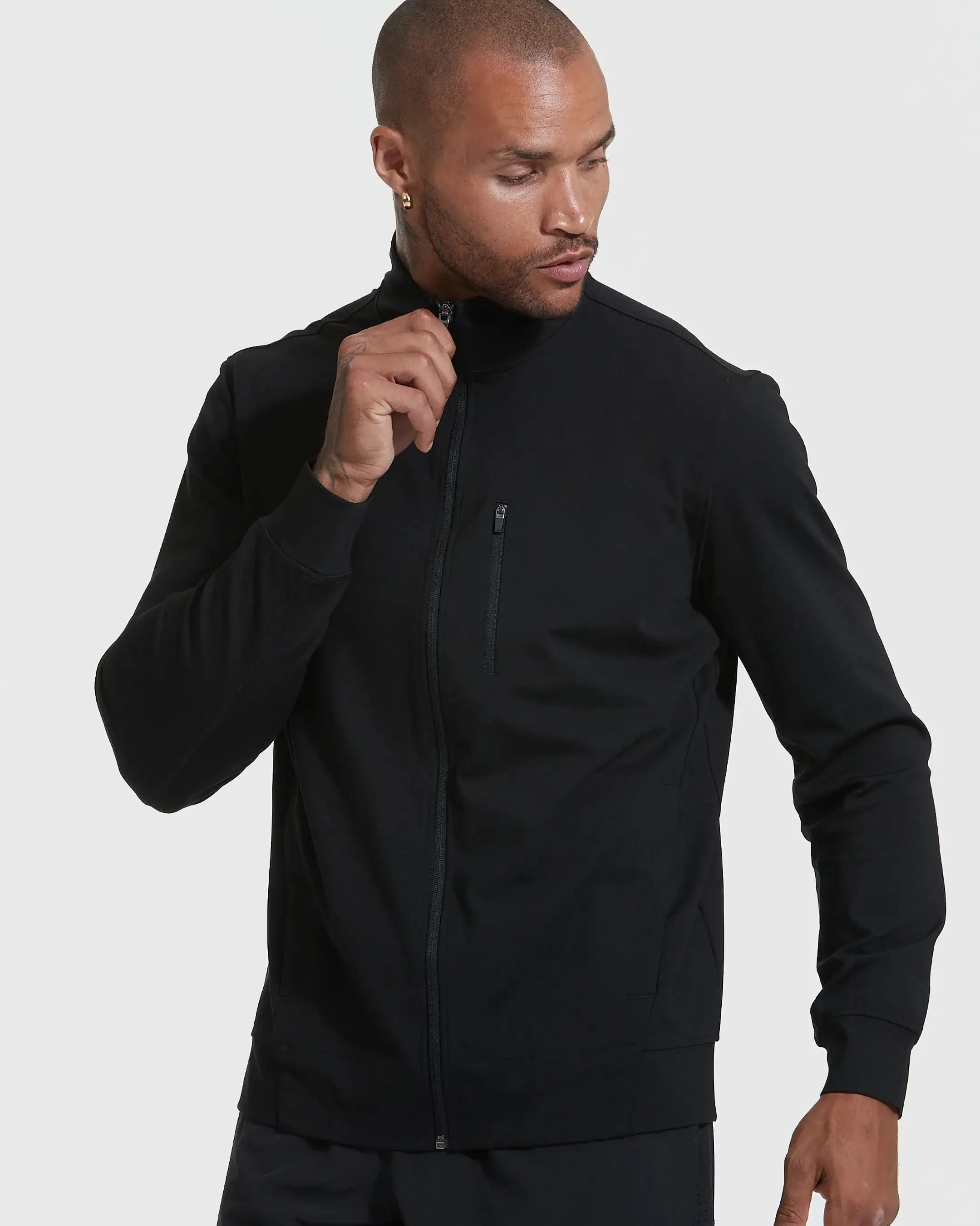 True Classic Full Zip Active Jacket in Black