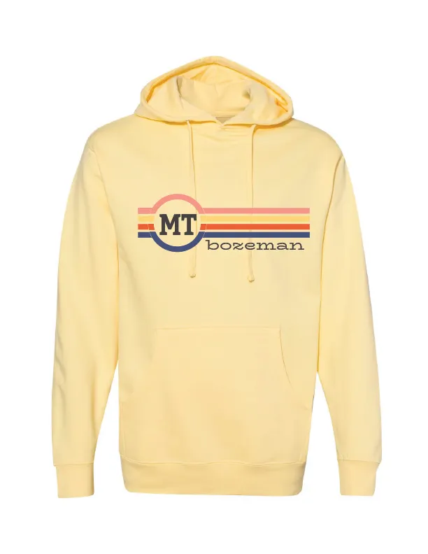 Two Letter Striped - Customized - Unisex Hooded Pullover: Light Yellow / X-Large