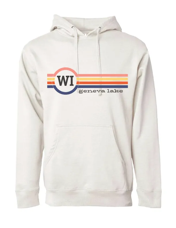Two Letter Striped - Customized - Unisex Hooded Pullover: Light Yellow / X-Large