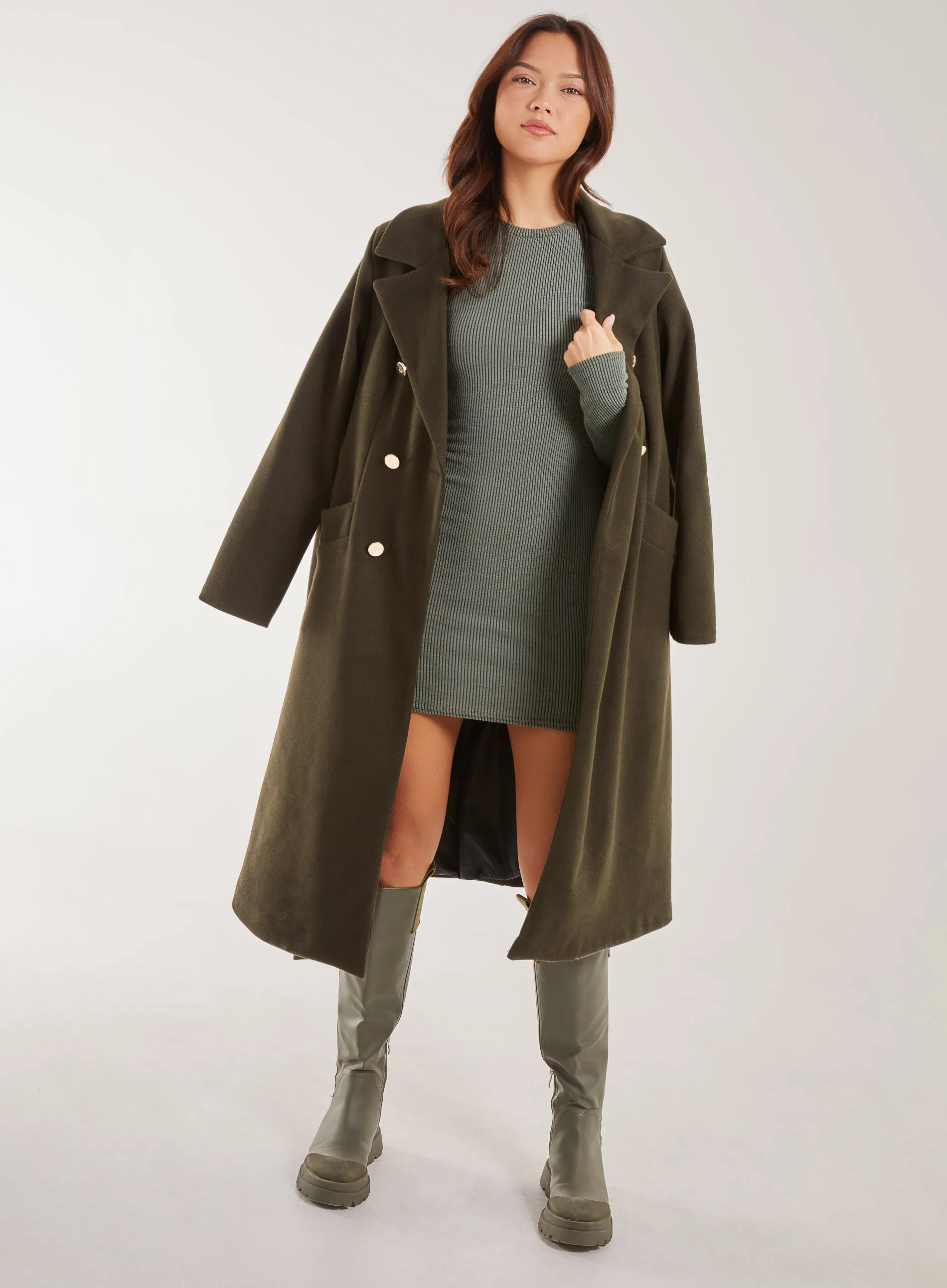 Two Tone Ribbed Mini Dress