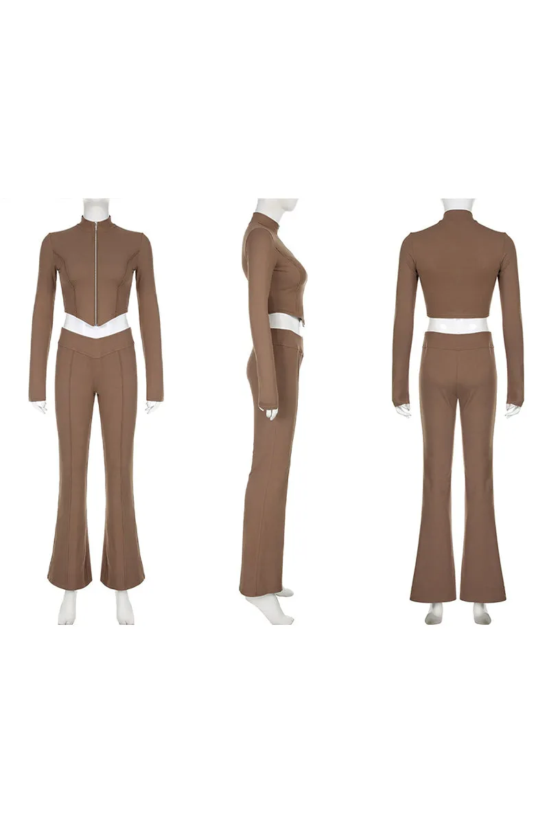 UH0429 Crop Shirt and Pants Set
