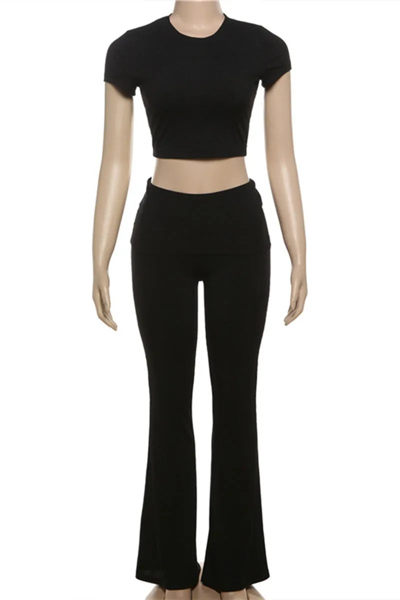 UM0264 Crop Tee and Pants Set