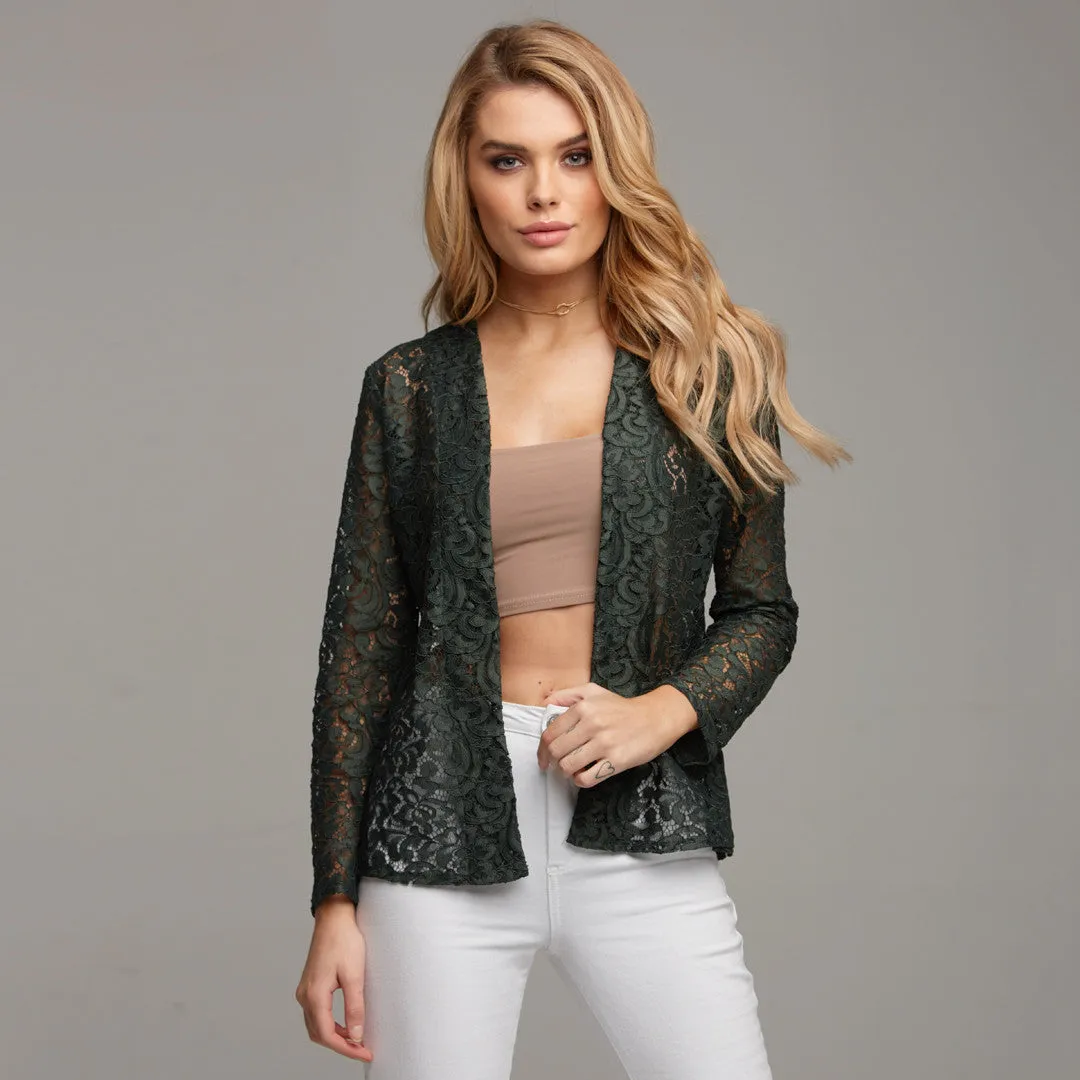 UNA GREEN UNSTRUCTURED BLAZER - CT063