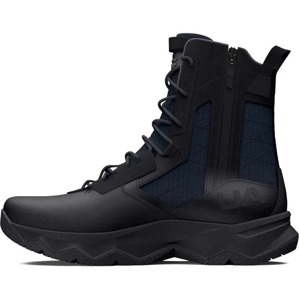 'Under Armour' Men's 8" Stellar G2 SR Side Zip Soft Toe - Black